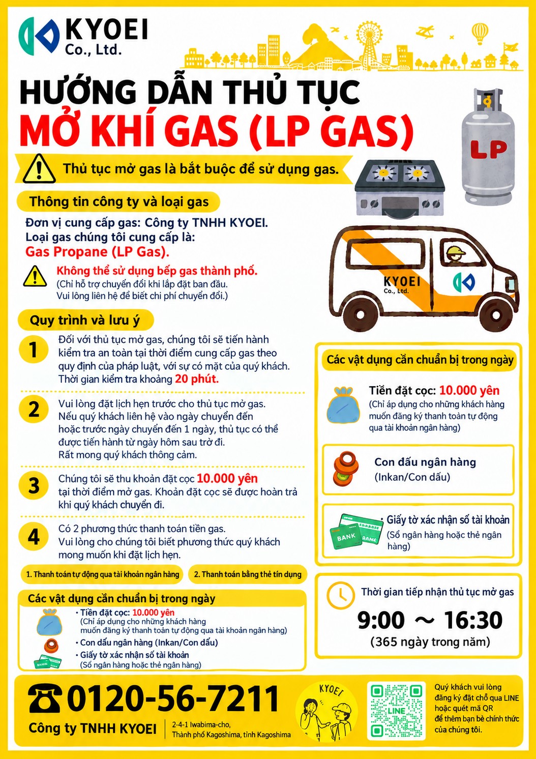 Hướng dẫn thủ tục mở khí gas